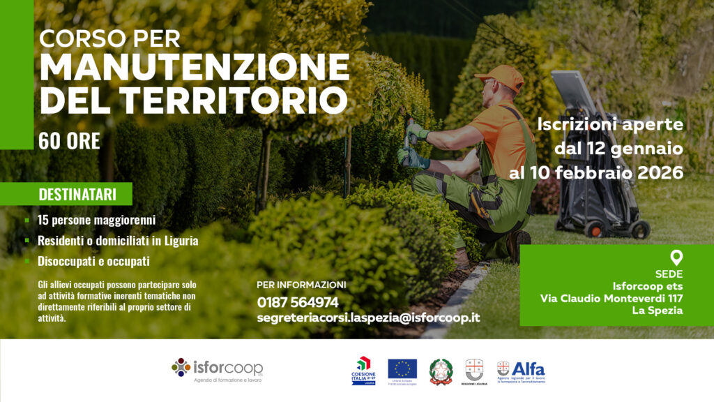 locandina corso manutentore del territorio scadenza 10 febbraio 2026