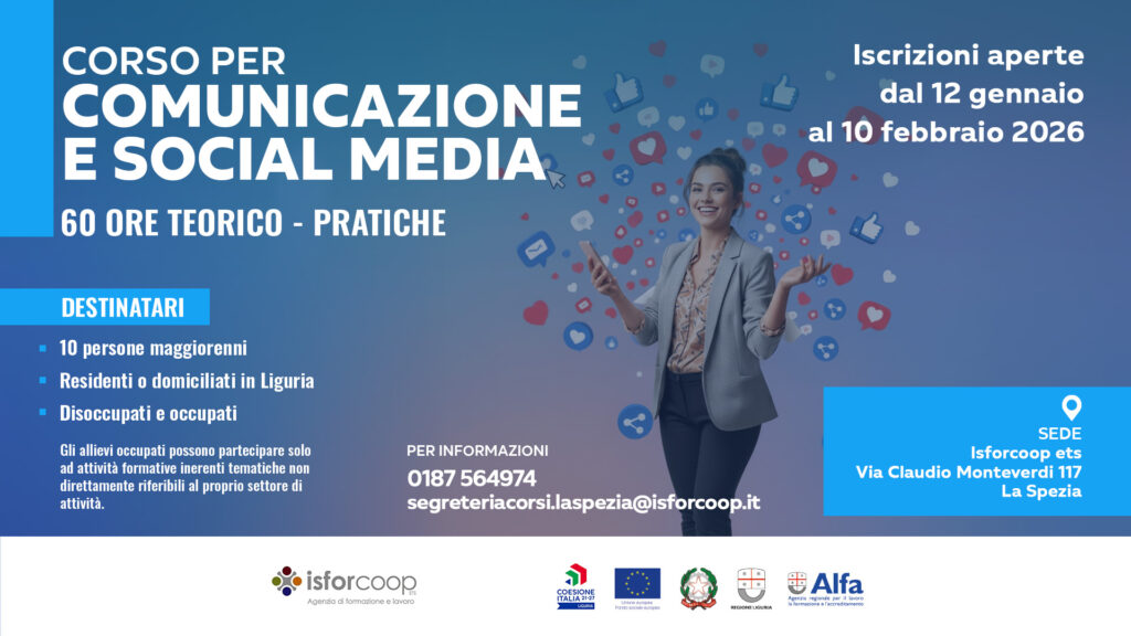 locandina corso social media manager scadenza 10 febbraio 2026