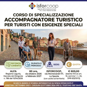 Bando corso di specializzazione per accompagnatore turistico per turisti con esigenze speciali