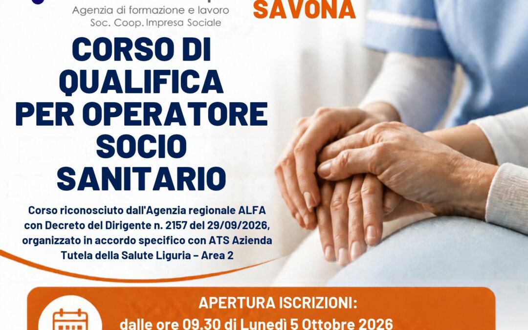 CORSO DI QUALIFICA PER OPERATORE SOCIO SANITARIO – SEDE DI SAVONA